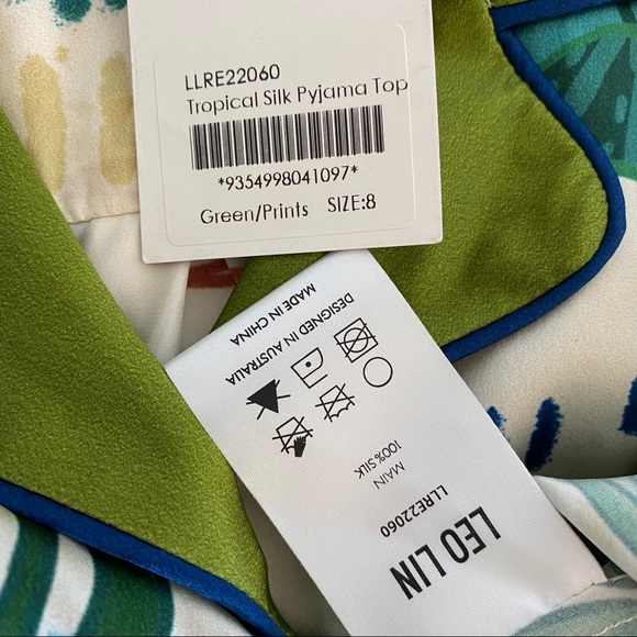 leo lin tropical silk pyjama top - Picture 8 of 12